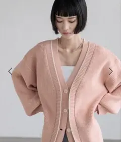 【4月1日まで掲載】7GハイショクVカーディガン/ピンクロング丈