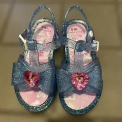 サンリオキャラクター青色グリッターサンダル 16.0