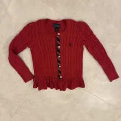 Polo Ralph Lauren 赤 ケーブルニットカーディガン