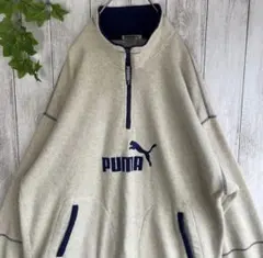 希少 80s プーマ PUMAヒットユニオン 刺繍ロゴ フリース ハーフジップのサムネイル
