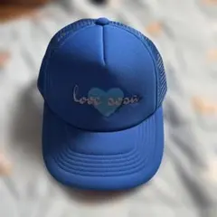 メッシュキャップ ブルー 刺繍入り メンズキャップ