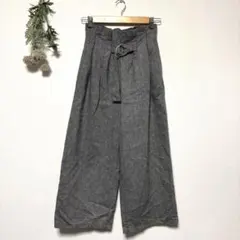 【レトロガール】ベルト付きワイドパンツ カジュアルパンツ イージーパンツ《M》