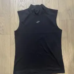 ブラックハイネックノースリーブアンダーシャツメンズSサイズ