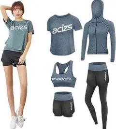 スポーツウェア５点セット M ヨガウェア レディース ランニング レギンス