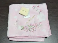 新品タグ付き　ジルスチュアート　ハンカチ　ハンドタオル　ピンク　花　レトロ