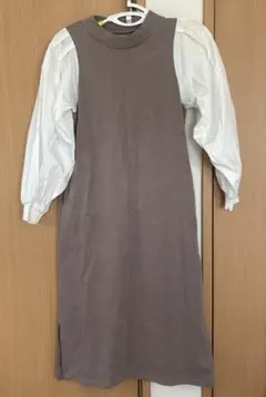 GLOBAL WORK ブラウン 長袖ニットワンピース F