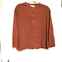 新品　NEKORA バンドカラー シャツ ブラウン