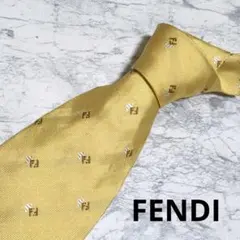 【未使用タグ付き】FENDI　フェンディ　ネクタイ　イエロー　総柄　高級