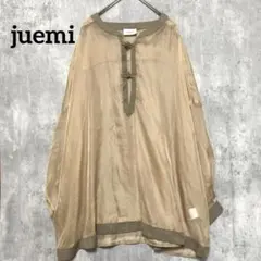 juemi F シアー　チャイナボタン　ベージュ　ゆったり オシャレ