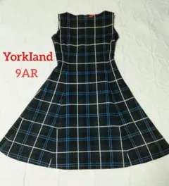【ヨークランド/YORKLAND】ワンピース チェック柄 ネイビー9AR