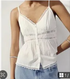 ザラ　レーストリムキャミソール