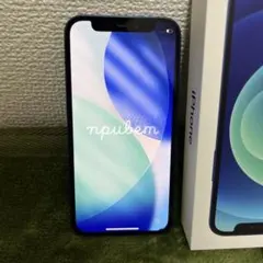 美品iPhone 12 mini 本体 充電ケーブル付き64Gブルー87%