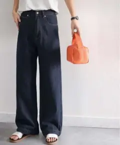 CLASSICAL ELF 美シルエット ハイウエスト ルーズ デニムパンツ