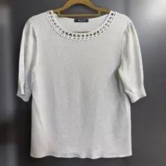 Aquascutum 半袖 ニット カットソー シルバーのサムネイル