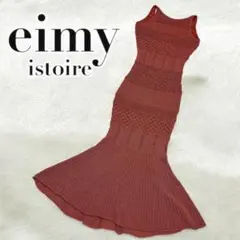 エイミーイストワール ランダムパターン 透かし ニット ワンピース ロング