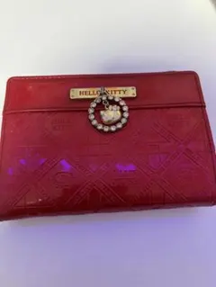 平成 ハローキティー エンボス加工 二つ折り財布 レッド