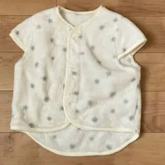 アイボリー　星柄ベビーベスト　80〜90㎝