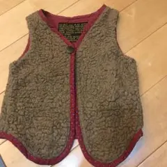 BREEZEコンチョボタンもこもこフリースベスト120cmリバーシブル