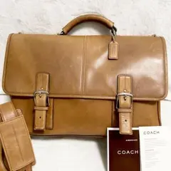 コーチ トンプソン ブリーフケース ビジネス 3室 2way レザー 6455