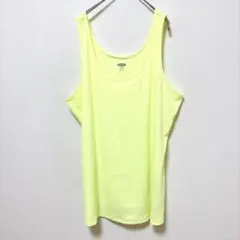 オールドネイビー タンク Uネック ノースリーブ 無地 3X 黄 綿 レジャーのサムネイル