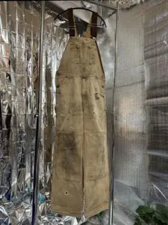 carhartt オーバーオール ボロ 雰囲気　ダブルニー　ベージュ USA製