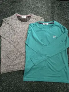 ヨネックス　長袖Tシャツ　Sサイズ　 グレーとターコイズ