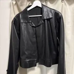 ブラックレザーショートジャケット Fサイズのサムネイル