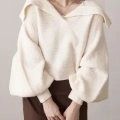 INGNIボリュームスリーブ セーター アイボリー