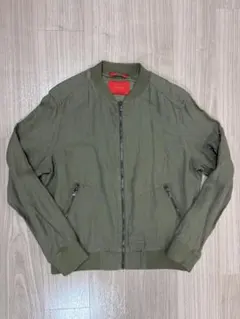 ZARA MA-1 ジャケット L カーキ リネン コットン ザラ 新品未使用