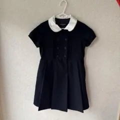 ボレロ付き familiar似 半袖紺ワンピース pomponette