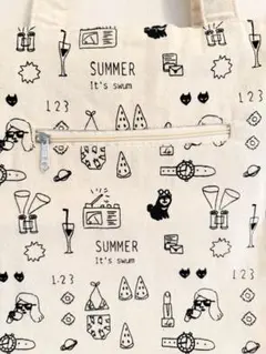 SUMMER It's swum 総柄 キャンバス トートバッグのサムネイル