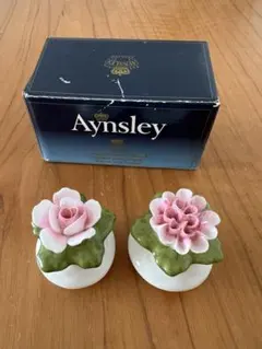 Aynsley 陶花　ペッパー&ソルト入れ　エインズレイのサムネイル