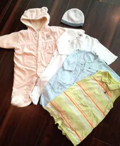 新生児ロンパース、ジャンブスーツ他　５点セット