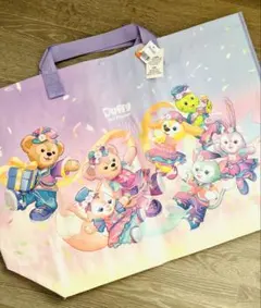 【新品】香港ディズニー 20周年 ショッピングバッグ ダッフィー&フレンズ Lのサムネイル