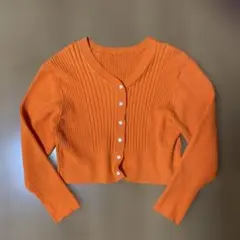 COHINA コヒナ　カーディガン　春色　リブ編み ショート丈