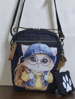 黒鯛 デニム ショルダーバッグ 海老ポーチ ハンドメイド 海老で鯛を