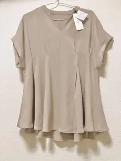 【2024SS新品】Re:EDIT タックフレアーキーネックブラウス