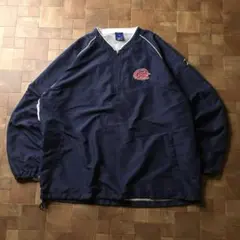 00s　Mizuno　チームロゴ　ハーフジップ ナイロンプルオーバー　ネイビー