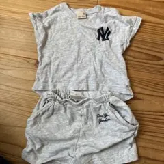 プティマイン　男の子　80 セットアップ　MLB NY 半袖