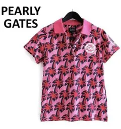 「パーリーゲイツ」新品 ゴルフウェア POPパームツリー柄ポロシャツ 1(M)