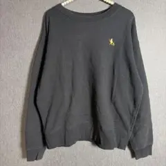 coen 刺繍入りスウェットトレーナー ブラック FREE コーエン シンプル