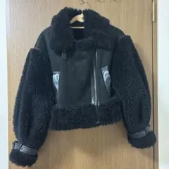 MURUA ボアスリーブフェイクムートンコート