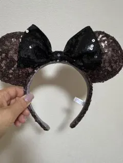 ミニーマウス耳カチューシャ スパンコール付き