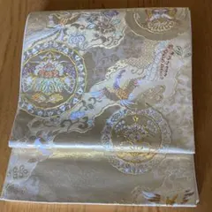 袋帯　正絹　金色系　三越扱い