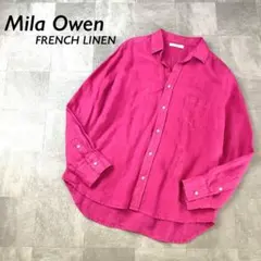 【爽やかなフレンチリネン100％】MilaOwen スキッパー シャツ