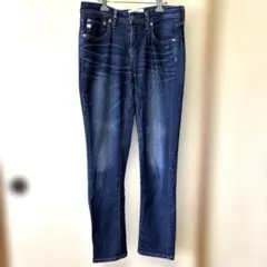 SOMETHING スキニーデニム ジーンズ　ダークブルー　ダメージ仕様