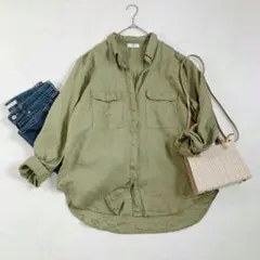 美品✨【レサージュ】MIKOH リネンシャツ MENTAWAI カーキ 完売のサムネイル