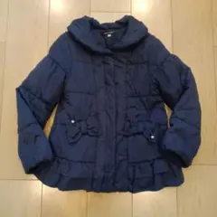 【ジャンク】BEBE ネイビー中綿コート 140