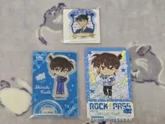 名探偵コナン 工藤新一 バイクレーシング/プリズムステッカー/キーホルダー 3点