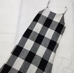 AMERICAN HOLIC　麻混　ブロックチェック柄 キャミワンピースのサムネイル